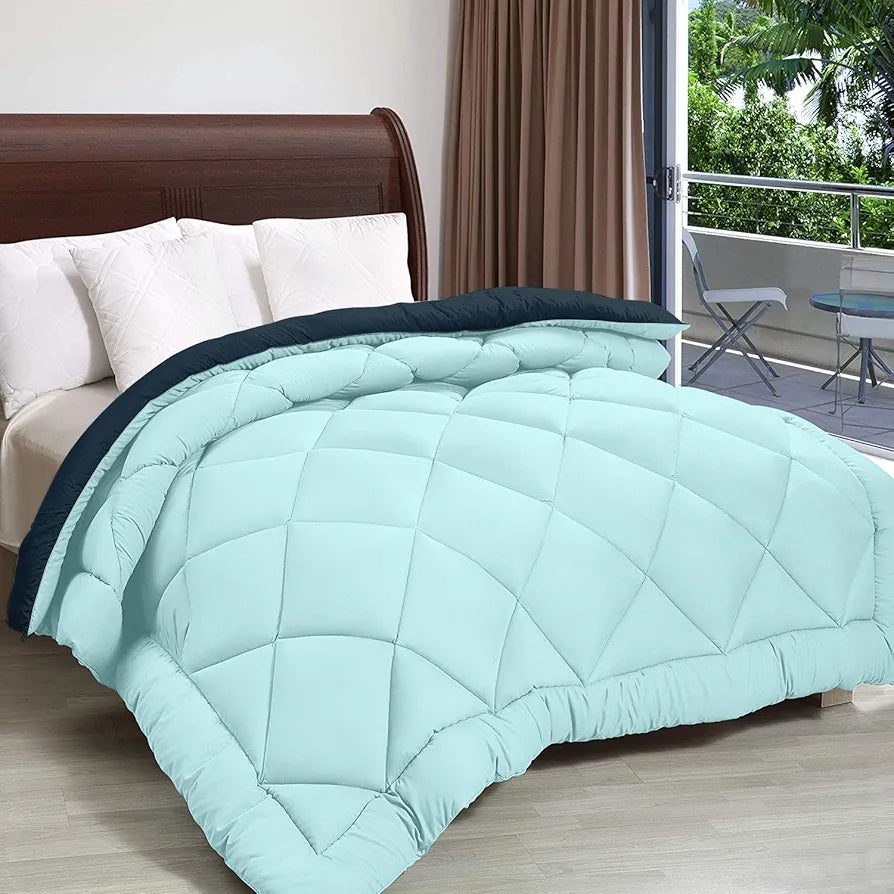 Cloth Fusion Reversible AC Comforter Single Bed 220 GSM,Soft Microfibre Quilt Blanket for Winter